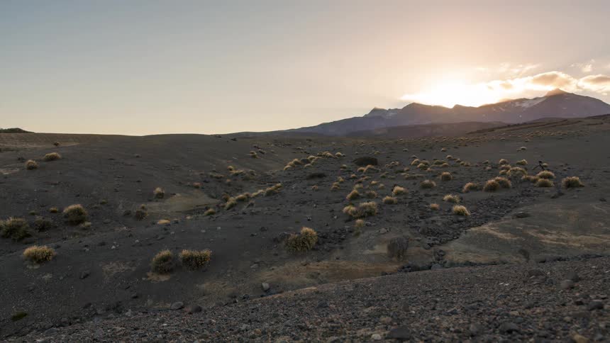 The sun rises on the landscape