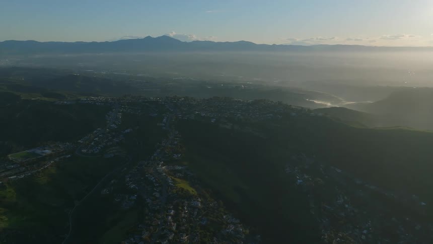 Fog covers the landscape