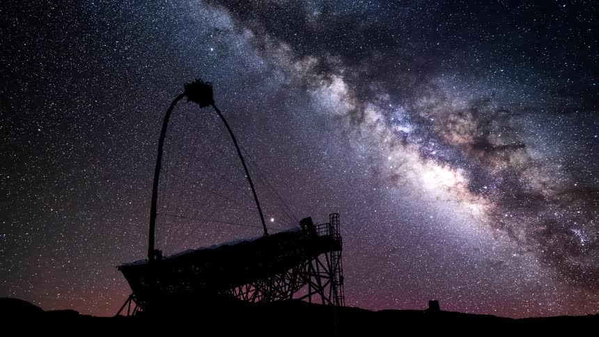 The telescope is viewing the milky way