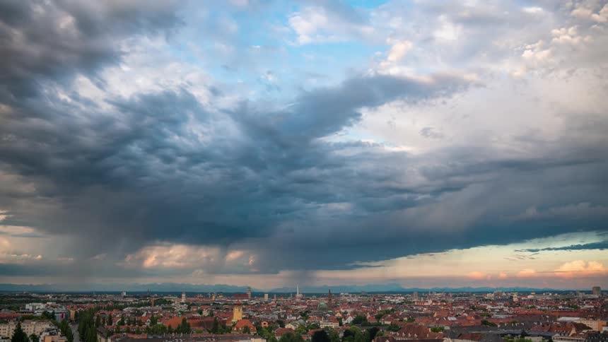 Panorama of an urban city against a cloudy sky