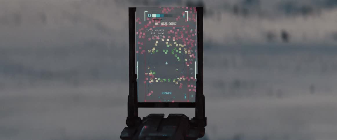 Hand held device scans field and plots information on a narrow display