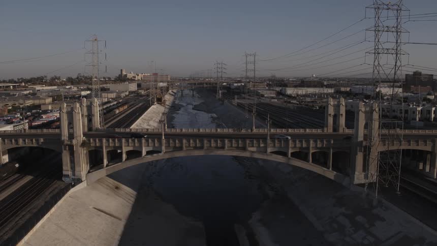 Bridge spanning a city waterway