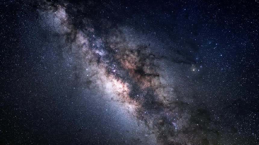 Time lapse of the milky way moving in the night sky
