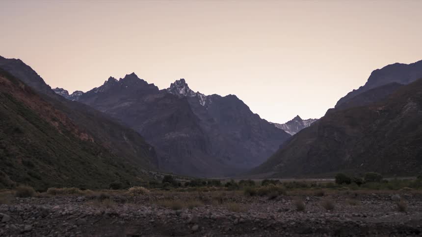 The sun rises over the mountain range
