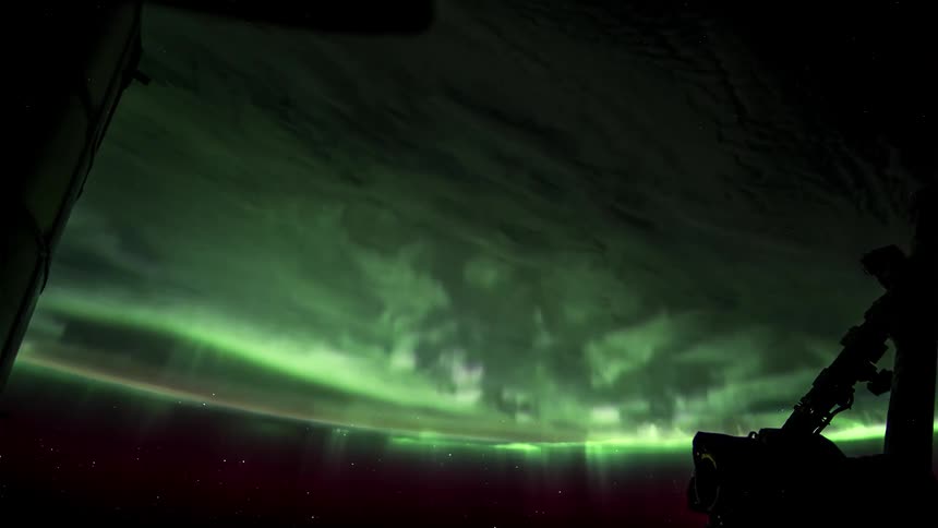 A view of earth and the northern lights seen from the international space station