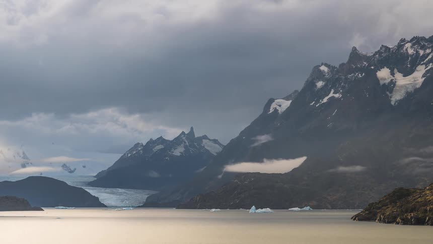 Fog and mist are surrounding the mountain range