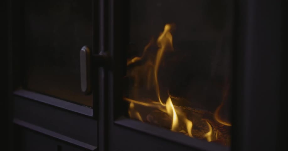 Fire calmly burning in a fireplace