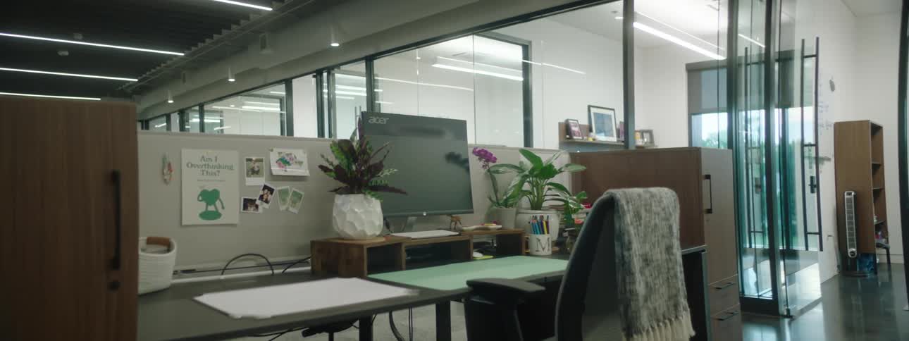 The office is empty during the day
