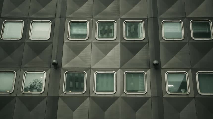 Exterior architecture of a building with standardized windows
