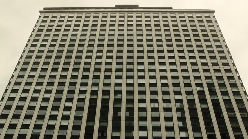 The tall building has many floors