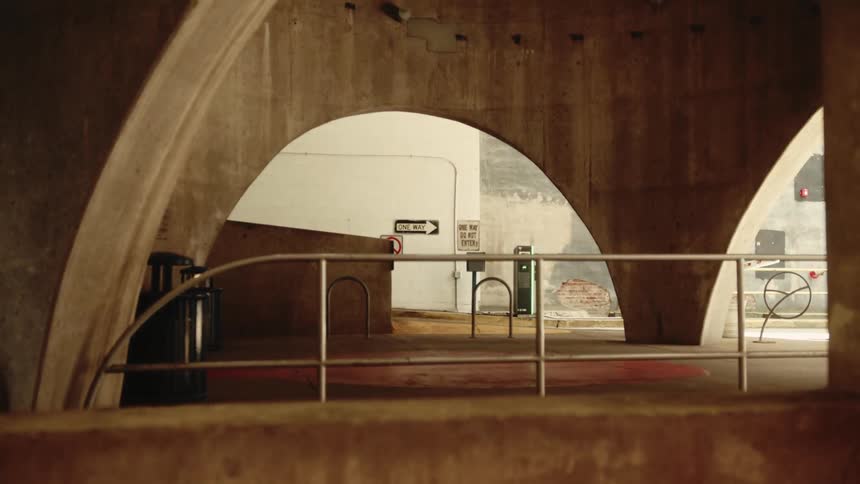 Interior architecture of a building with arches in a station