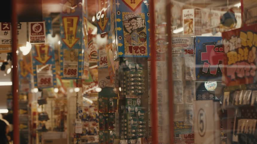 Shoppers inside a busy store selling asian goods
