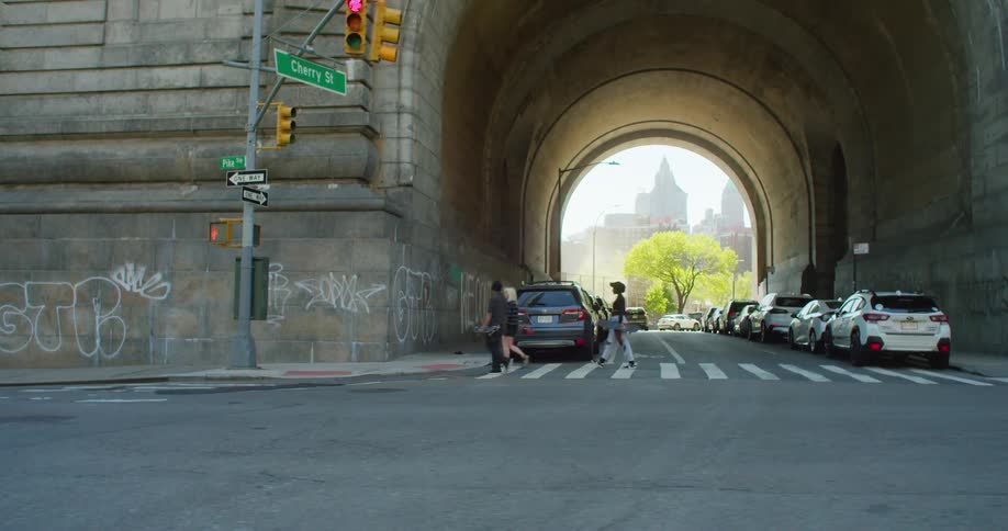 People crossing the street in the city