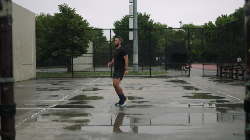 Man warming up before running