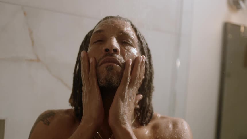 Man taking a shower