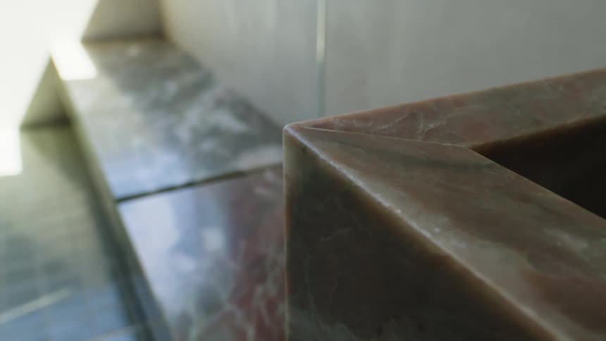 Interior design of a brown marble furniture