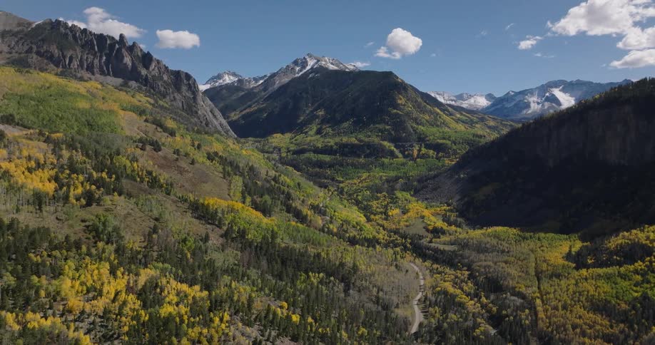 The mountains are covered with trees