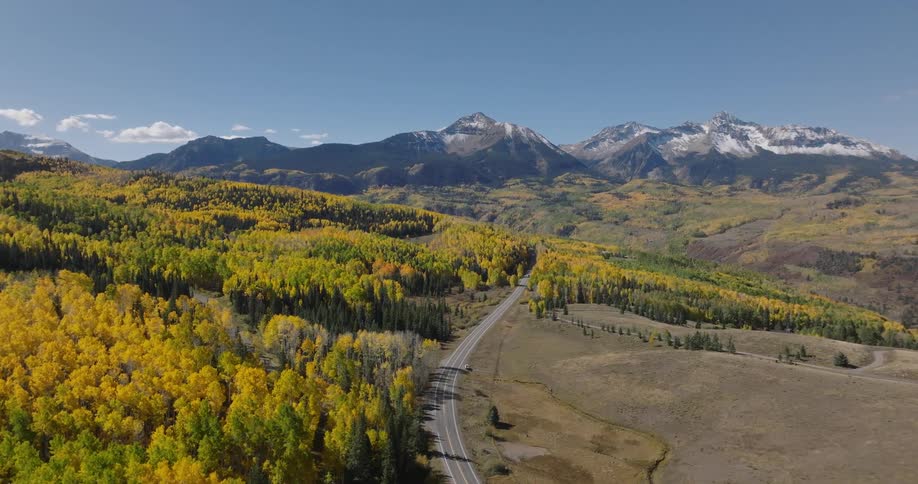 A large forest is before the mountains