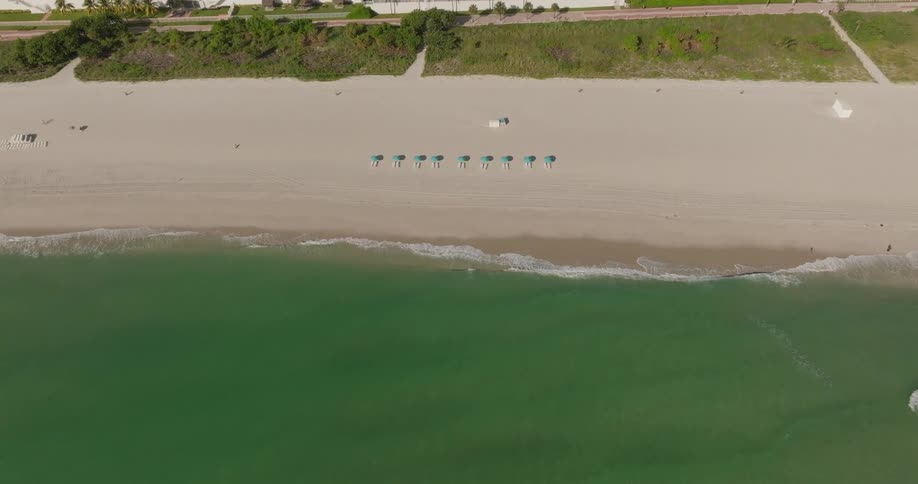 Buildings line the beach