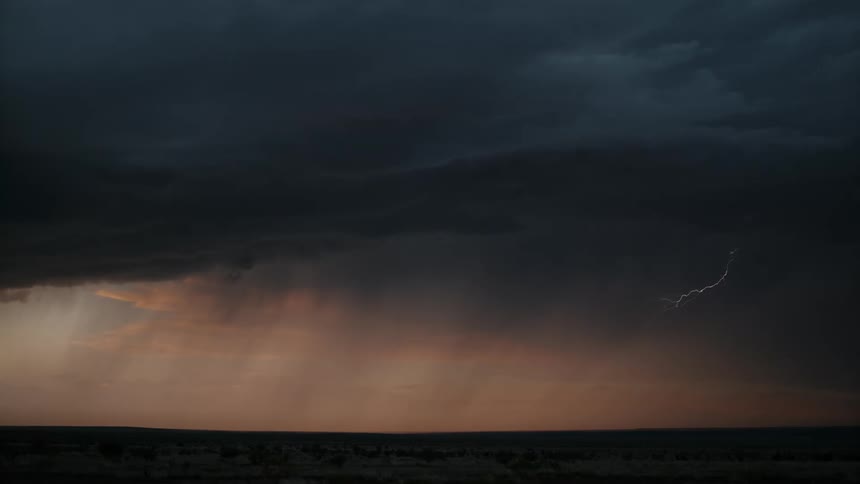 Natural landscape and a sky with lightning