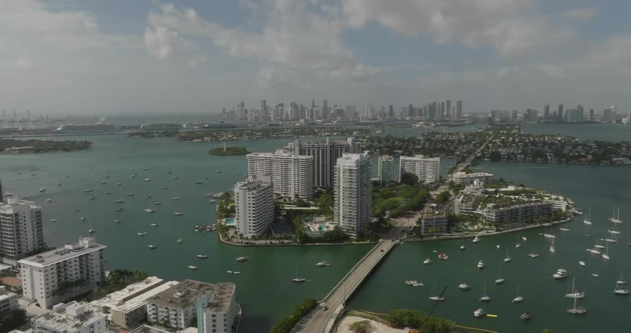 Boats are docked all around the city