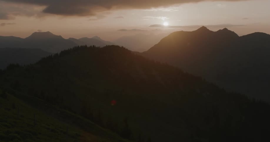 Sun is setting behind the mountains