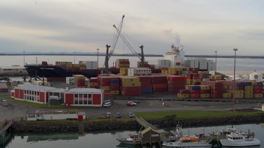 The ship is loaded with containers