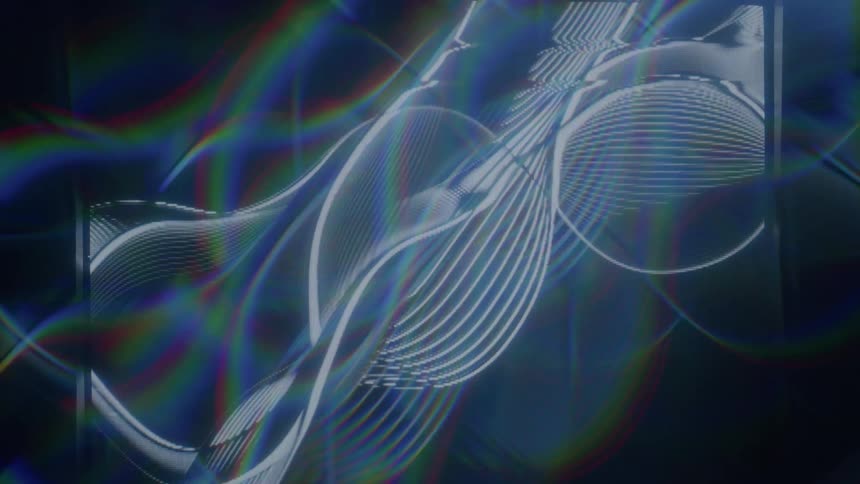 Abstract pattern of lines in shapes against a black background