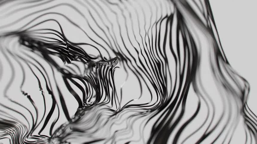 Monochrome abstract pattern with wavy winding lines