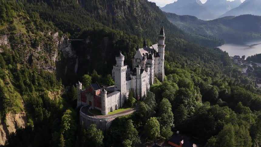 A castle is on the mountain