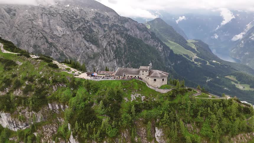 Compound at the top of a mountain towers over the valley