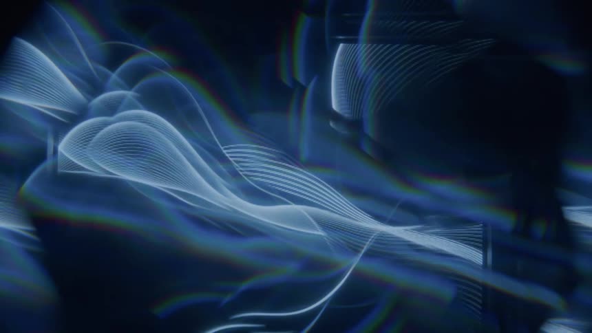Blue lines an abstract fractals in motion