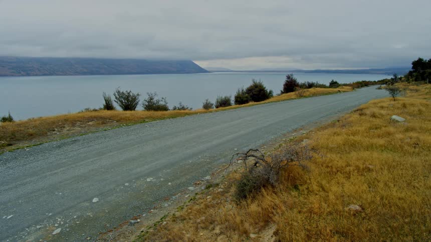 A path runs along the lake