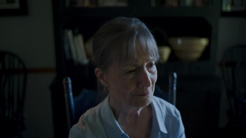 Portrait of a lady sitting at the table