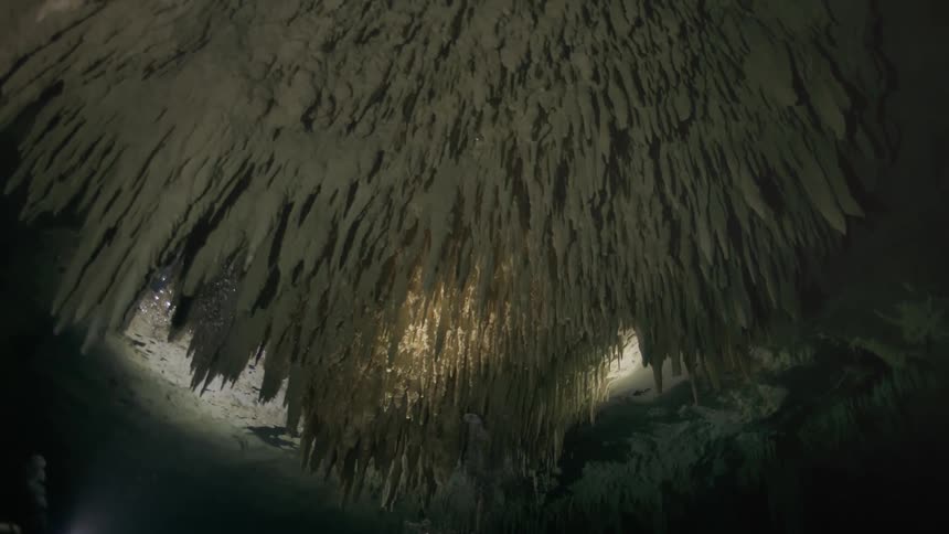 Water cave seen from inside