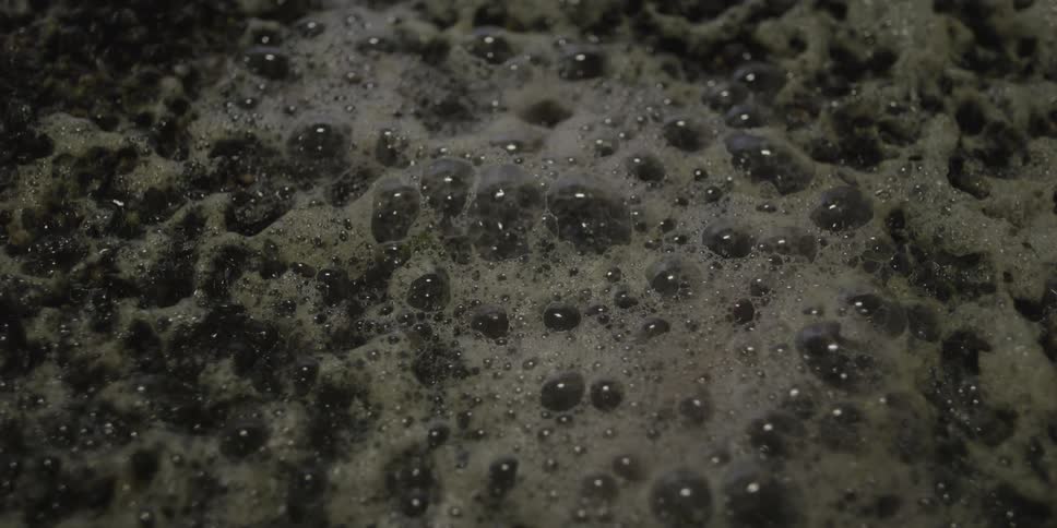 A close up shot of something bubbling