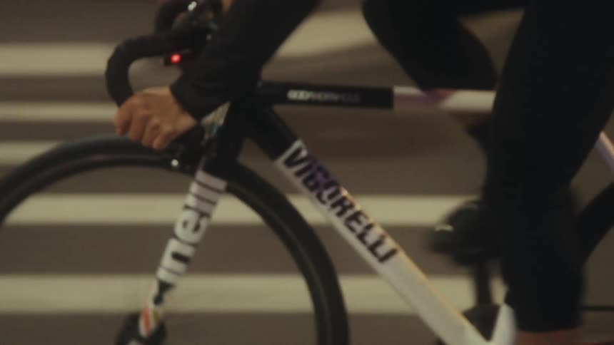 A man is riding a bicycle
