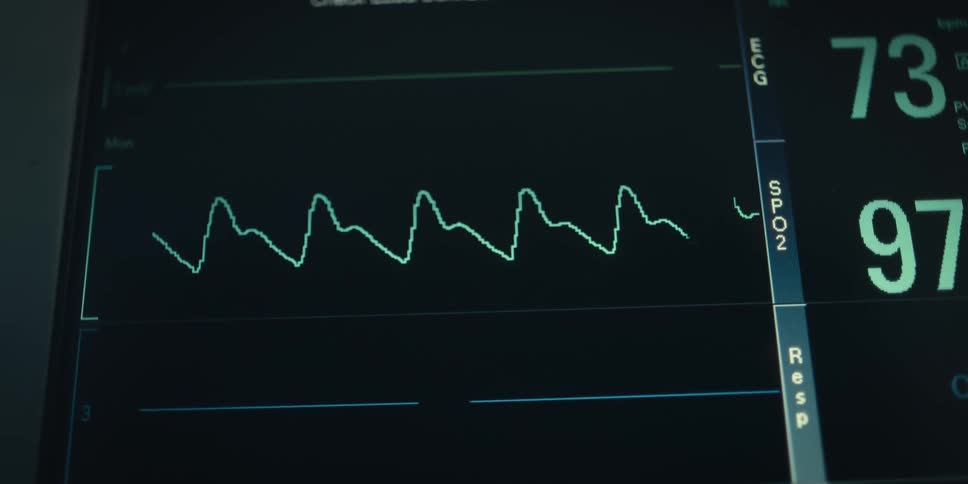 The heart monitor is operating