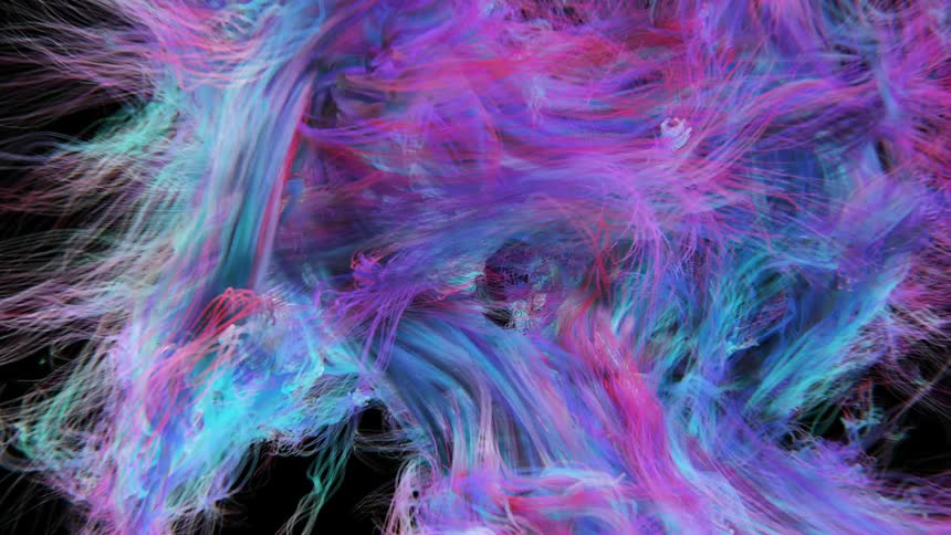Colorful lines with an abstract formation against a black background