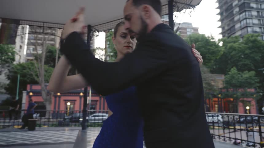 Couple dancing tango together