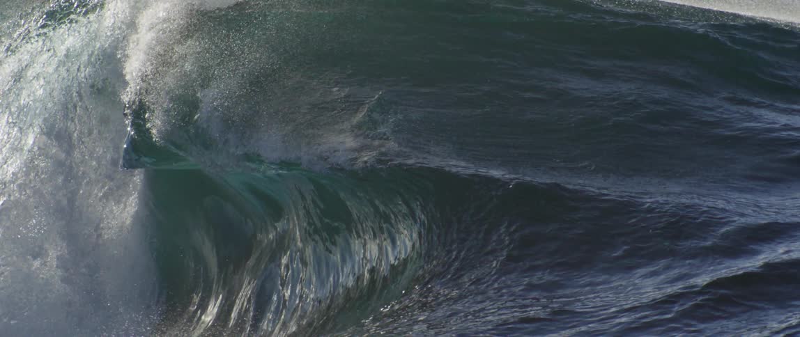 Large waves crash in the ocean