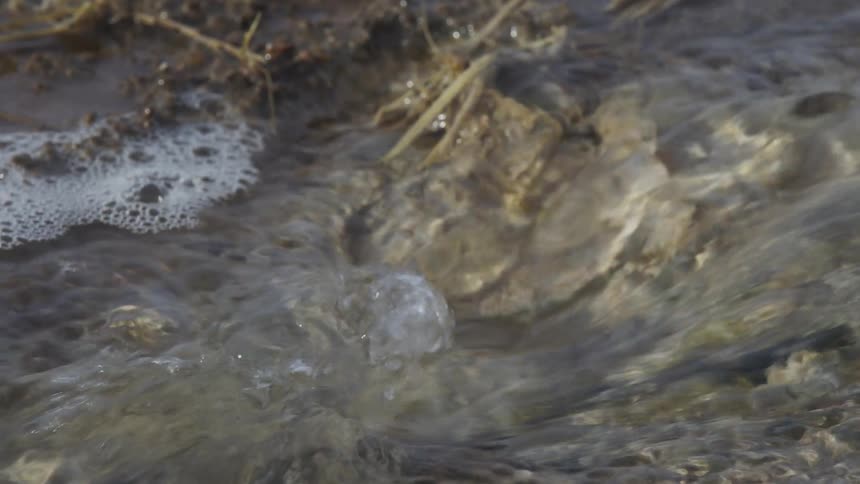 Water flows on the stream
