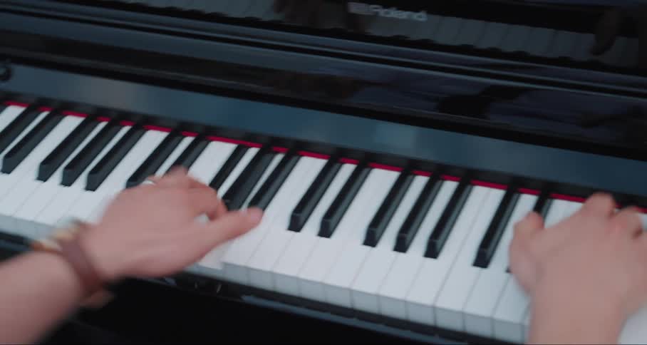 Person playing piano