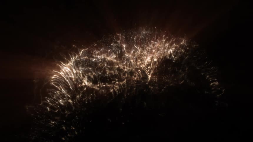 A cluster of electrical discharges against a dark background forming an intricate network resembling neural structures