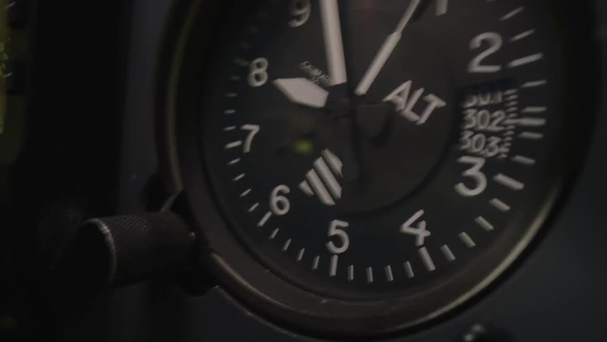 Odometer on a shaky airplane dashboard
