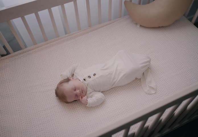 Baby sleeping in the crib