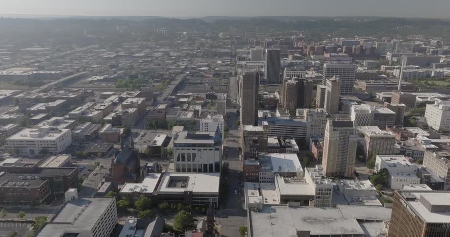 Aerial view of the skyline of birmingham in alabama at daytime