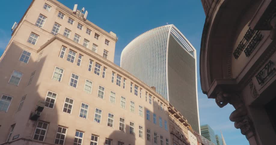 The tall buildings give off shadows