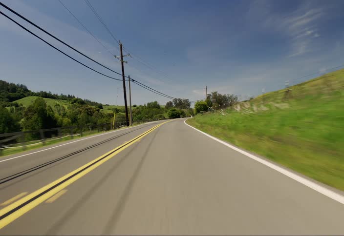 Driving down a rural road