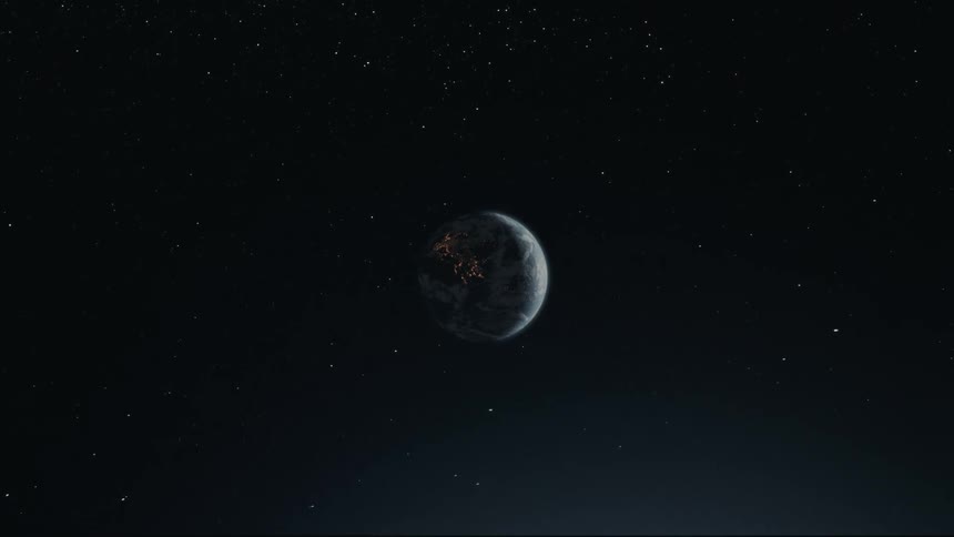 View from space and planet earth orbiting